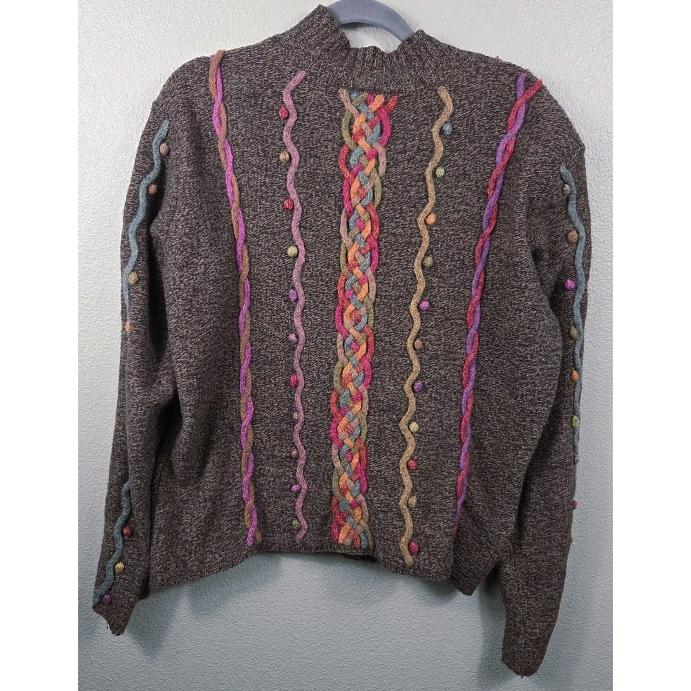 Talbots Wool Blend Cardigan Sweater Brown Multicolor Knit Button Front Women... - Picture 7 of 8